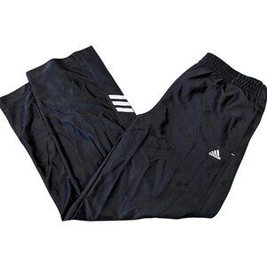 Vintage Adidas Snap Pants Men’s XL Black Track Athletic Tearaway 3 Stripe Y2K